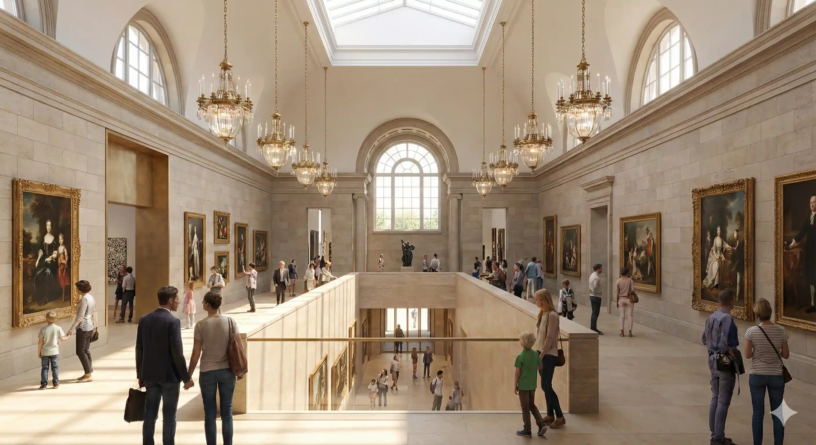 Интерьер музея с классическими арками